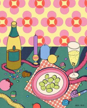 Postal Navidad uvas