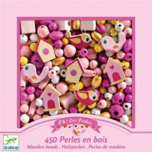 450 Perlas de madera Pájaros