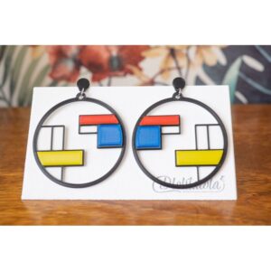 Pendientes Mondrian