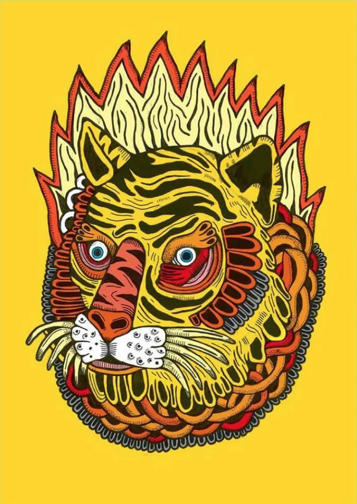 Tigre en llamas